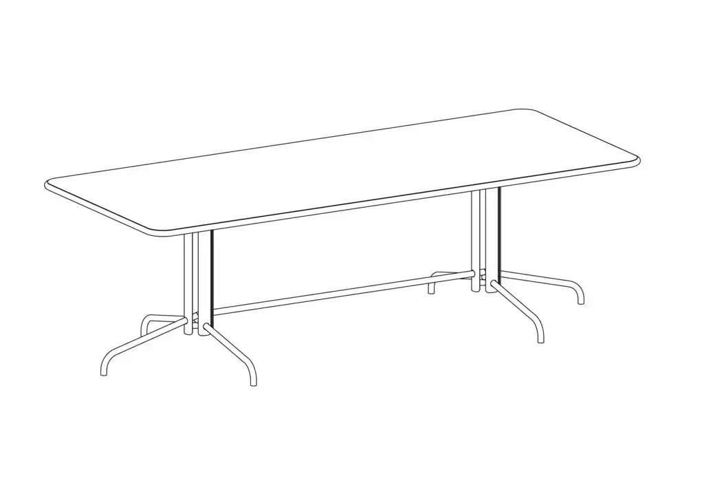 Table extérieure Tuileries 2,40 m x 1 m